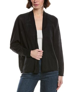 Eileen Fisher Raglan Sleeve Linen-Blend Cardigan - Black