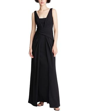 Halston Erica Fluid Crepe Gown - Black