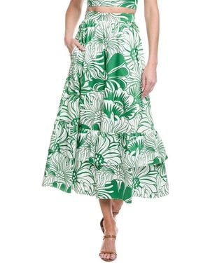 Borgo De Nor Paulina Midi Skirt - Green