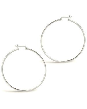 Sterling Forever Silver Hoops - White
