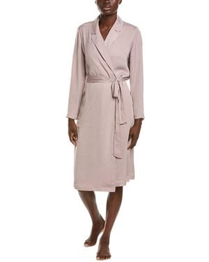 Barefoot Dreams Washed Satin Notch Collar Robe - Pink