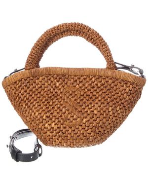Proenza Schouler Small Raffia & Leather Tote - Brown
