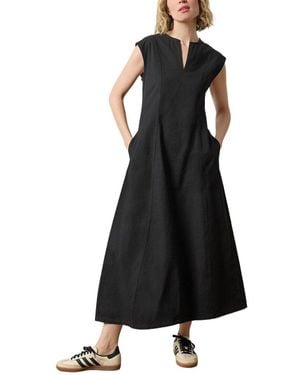 Lilla P Twill Princess Seam Maxi Dress - Black
