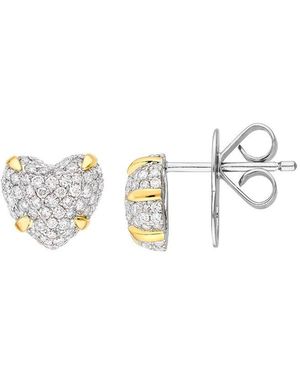 HAWLEY ST 14K 0.62 Ct. Tw. Diamond Heart Earrings - White