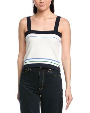 St. John Two Stripe Wool-Blend Tank - Blue