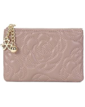 Tiffany & Fred Paris Quilted Leather Coin Purse - Pink