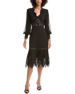 Tadashi Shoji Ridley Bishop Sleeve Midi Dress - Black
