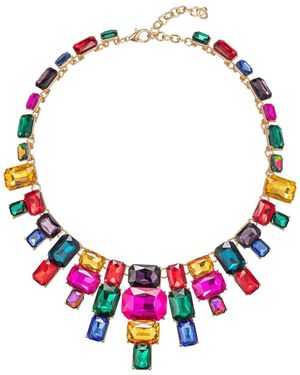 Eye Candy LA Jamie Rainbow Statement Necklace - Red