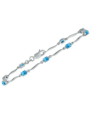 Gemstones 1.59 Ct. Tw. Diamond & Topaz Bracelet - Blue