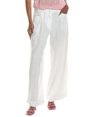 Johnny Was Wide Leg Pleated Linen Pant - White
