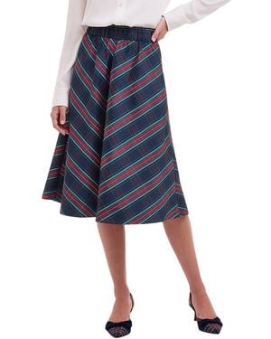 Draper James Taffeta Midi Skirt - Blue