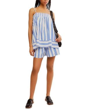 LEON GORI Leon 2Pc Top & Short Set - Blue