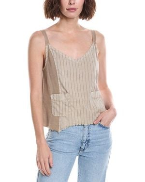 XCVI Ludora Linen-Blend Tank Top - Blue
