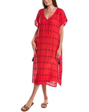 MER ST BARTH Capucine Maxi Caftan Dress - Red