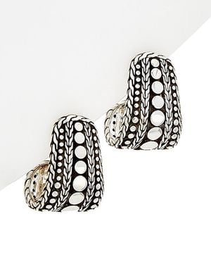 John Hardy Dot Silver Nuansa J-hoop Earrings - White