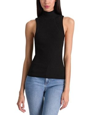 Alice + Olivia Darcey Novelty Ribbed Wool-Blend Tank - Black