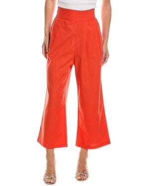 Femme Society Linen-Blend Pant - Red
