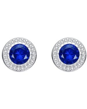 Rachel Glauber Diamond Cz Earrings - Blue
