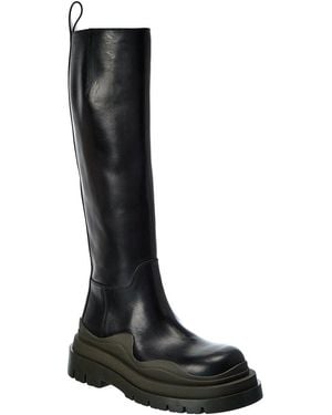 Bottega Veneta The Tire High Leather Boot - Black