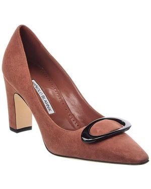 Manolo Blahnik Fenixhi 90 Suede Pump - Pink