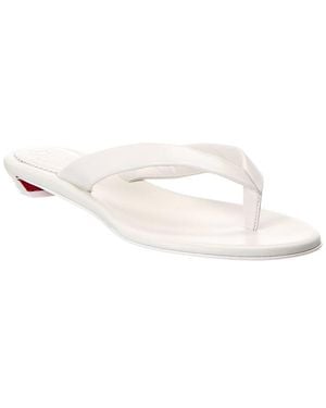 Christian Louboutin Miss Z Leather Thong Sandal - White