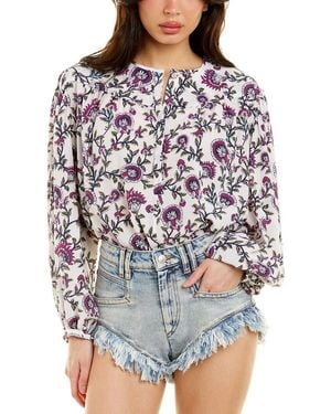 Isabel Marant Isabel Marant Etoile Brunille Silk-blend Top - Grey