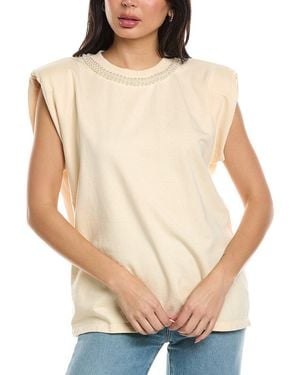 Young Fabulous & Broke Jagger Pearl Neck Top - Natural