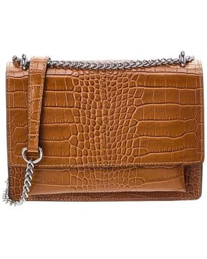 Italian Leather Natalie Leather Top Handle Bag - Brown