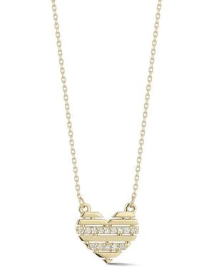 Ember Fine Jewelry 14k 0.07 Ct. Tw. Diamond Heart Necklace - Metallic