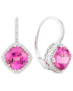 Gemstones 14k 3.17 Ct. Tw. Diamond & Pink Sapphire Earrings