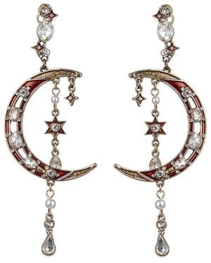 Eye Candy LA Moon Earrings - White