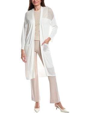Joseph Ribkoff Mesh Yoke Duster - White