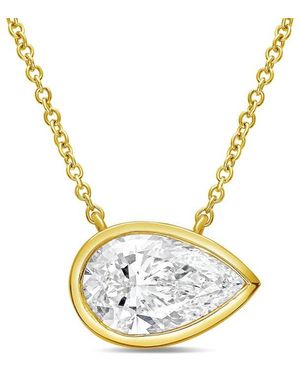 Diana M. Jewels Diana M. 14K 15.00 Ct. Tw. Lab-Grown Diamond Pendant Necklace - Metallic