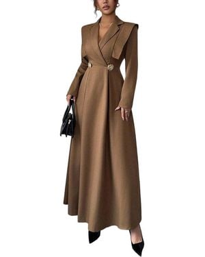 XIRELLI Solid Maxi Dress - Brown