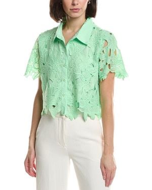 HL Affair Floral Lace Top - Green
