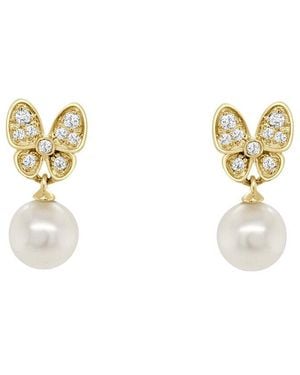 Sabrina Designs 14K 2.81 Ct. Tw. Diamond & Pearl Drop Earrings - Metallic