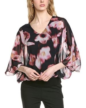 Joseph Ribkoff Batwing Sleeve Floral Top - Red