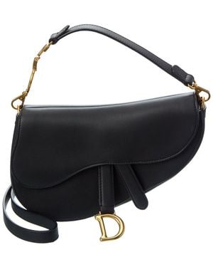 Dior Small Leather Saddle Bag - Black
