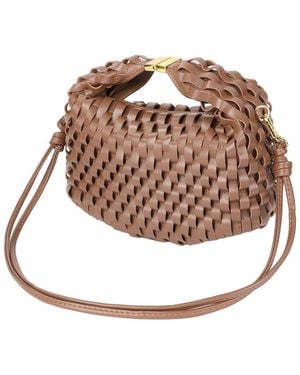 Tiffany & Fred Paris Woven Leather Top Handle Crossbody - White