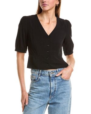 Kule Button Cropped Blouse - Black