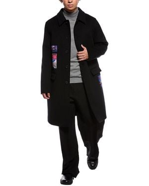 Valentino Cappotto Wool Vaporwave Coat - Black