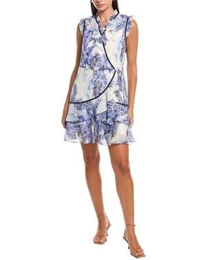 Nicole Miller Brin Lurex Wrap Dress - Blue