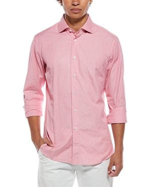 Brioni Slim Fit Stripe Dress Shirt - Pink