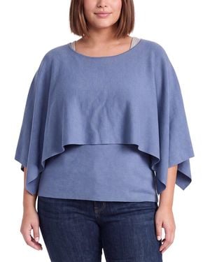 Anne Klein Plus Jumper Cape Top - Blue