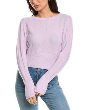 Brodie Cashmere Slim Fit Rib Crewneck Cashmere Jumper - Purple