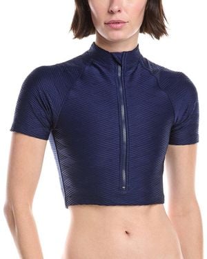Shoshanna Rashguard Swim Top - Blue