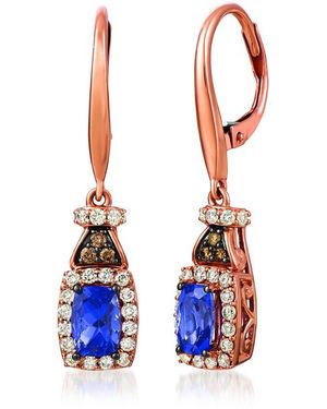 Le Vian Tranquility 14K Rose 1.46 Ct. Tw. Diamond & Tanzanite Drop Earrings - Blue