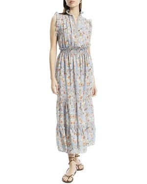 Max Studio Smocked Waist Tiered Maxi Dress - White
