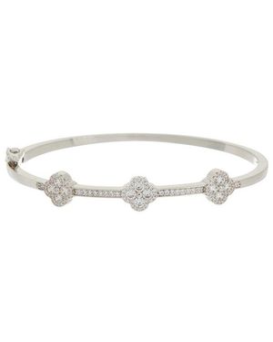 Juvell 18K Plated Cz Bangle Bracelet - White