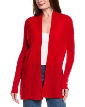 Hannah Rose Breezy Cable Wool & Cashmere-Blend Duster - Red